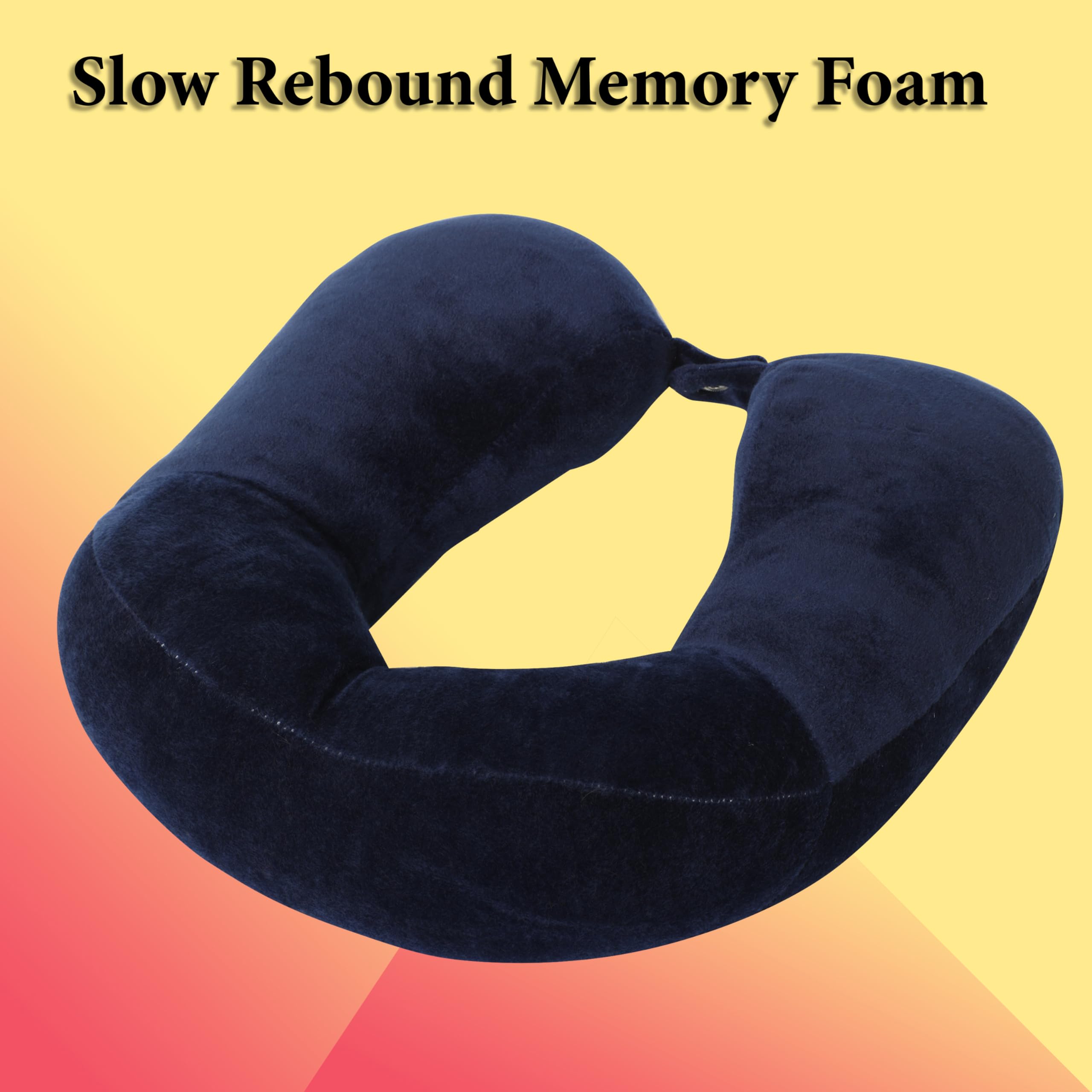 BigPlayer Round Neck Pillow - Ultra Soft Travel Pillow for Airplane, Car & Office - Memory Foam Cervical Support Pillow for Neck Pain Relief - Perfect for Long Flights, Road Trips & Work Breaks