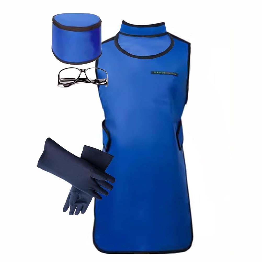 X-Ray Protection Apron Set - Lead Vest, Thyroid Shield, Collar, Hat, Glasses & Gloves for Radiation Safety - Ideal for Medical, Dental & Radiology Professionals