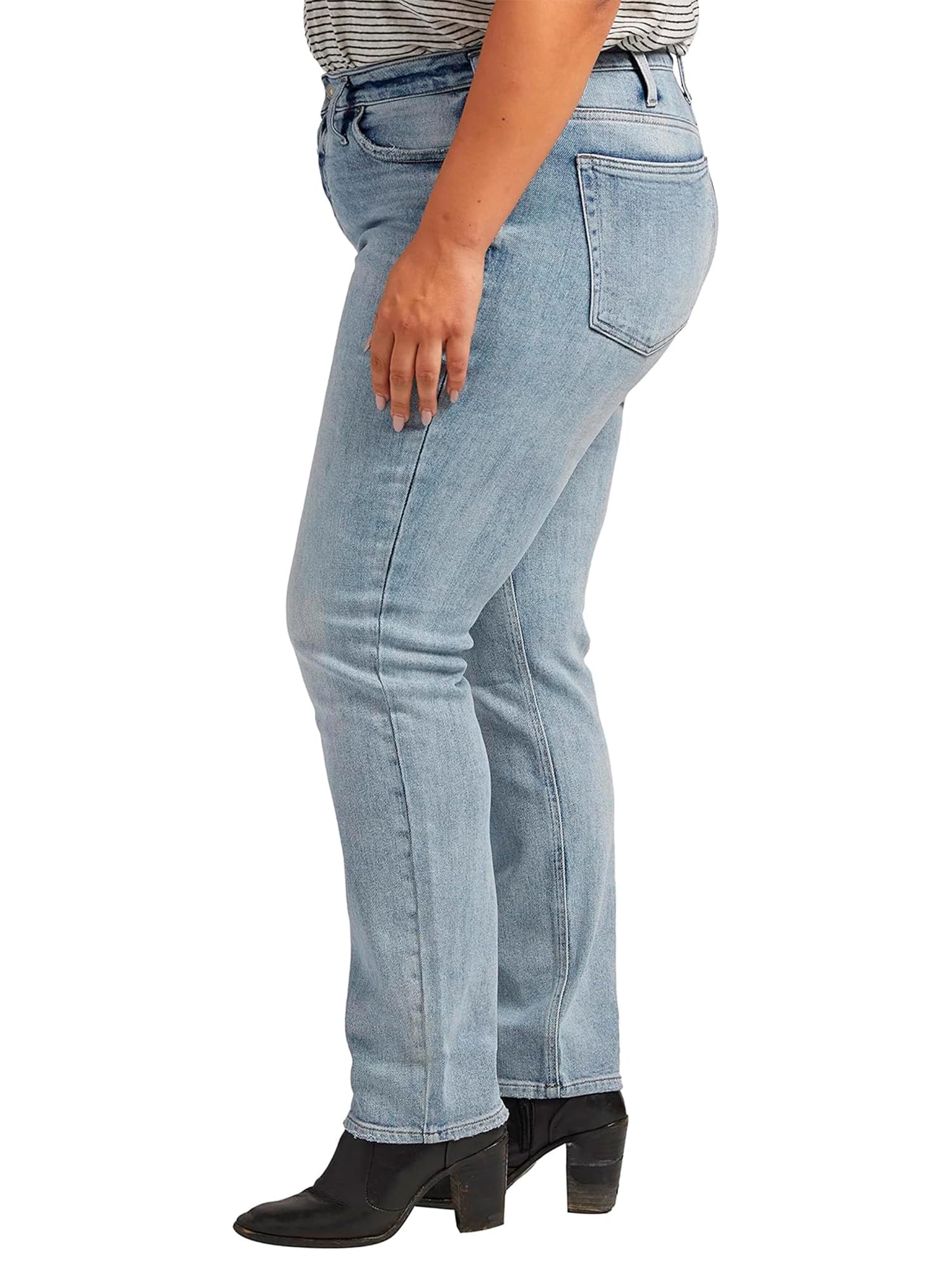 Silver Jeans Co. Women's Plus Size Most Wanted Mid Rise Straight Leg Jeans - Comfortable & Stylish Denim Pants for Casual Wear & Everyday Outfits