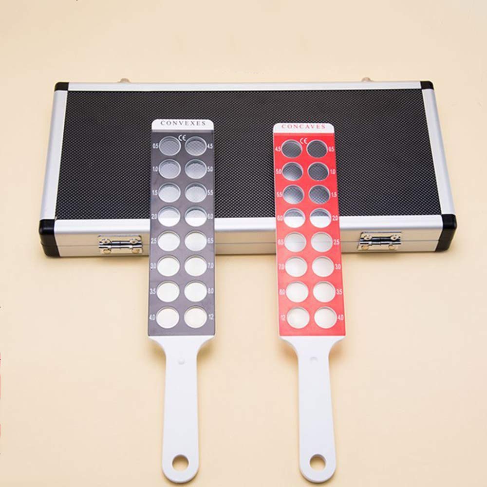 E03-9B Optometry Retinoscopy Board Lens Rack with Solid White Handle - Professional Eye Exam Tool for Ophthalmologists & Optometrists - Perfect for Vision Testing & Refraction Procedures in Eye Clinics