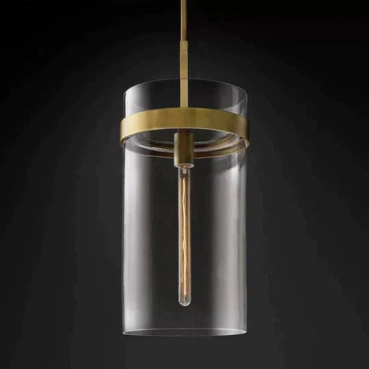 Lavelle Modern Glass Pendant Light - Sleek Hanging Chandelier for Kitchen Island, Dining Room & Bedroom Lighting - Dimmable LED Ceiling Fixture with Clear Glass Shade