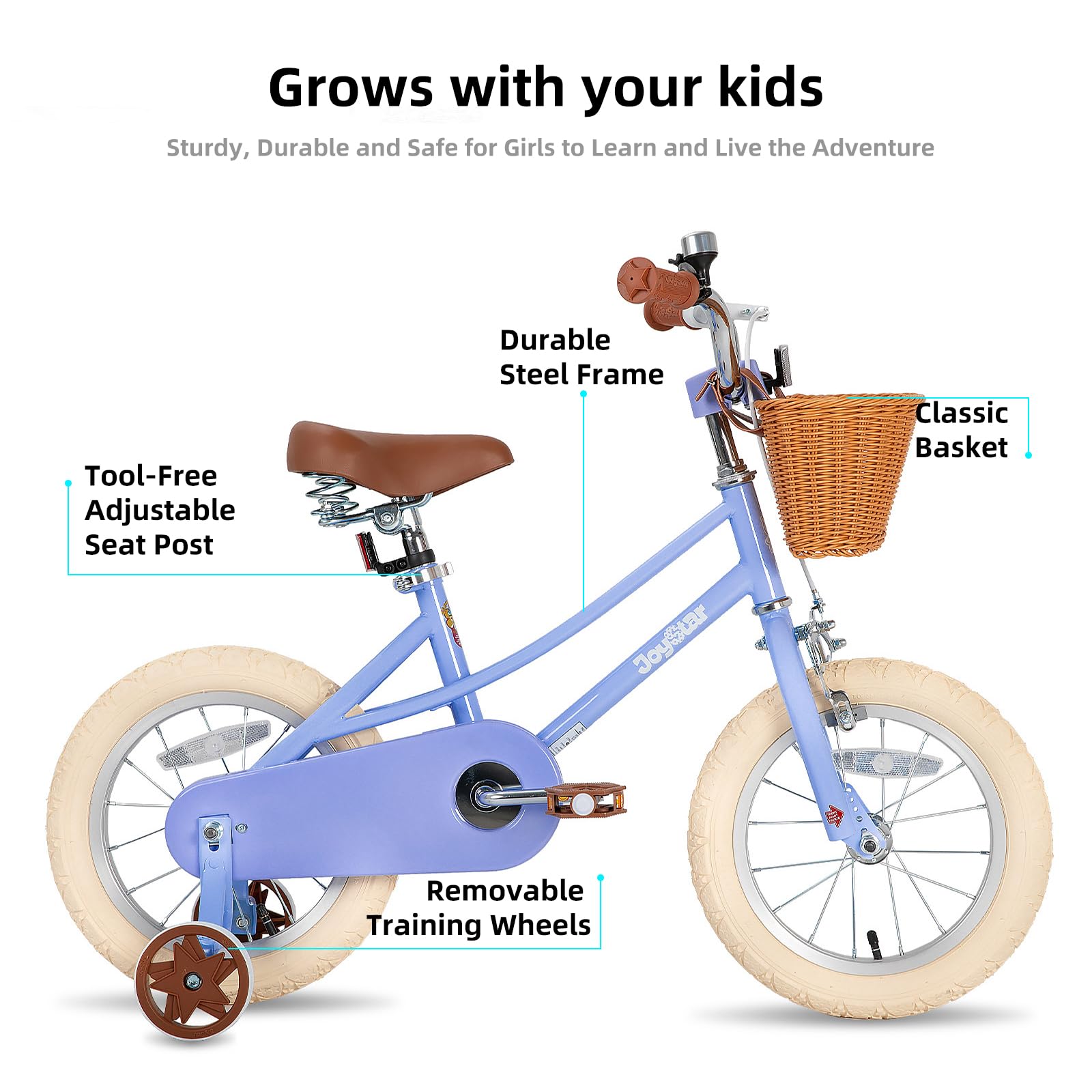 JOYSTAR Girls Bike for Kids Ages 2-12 - 12