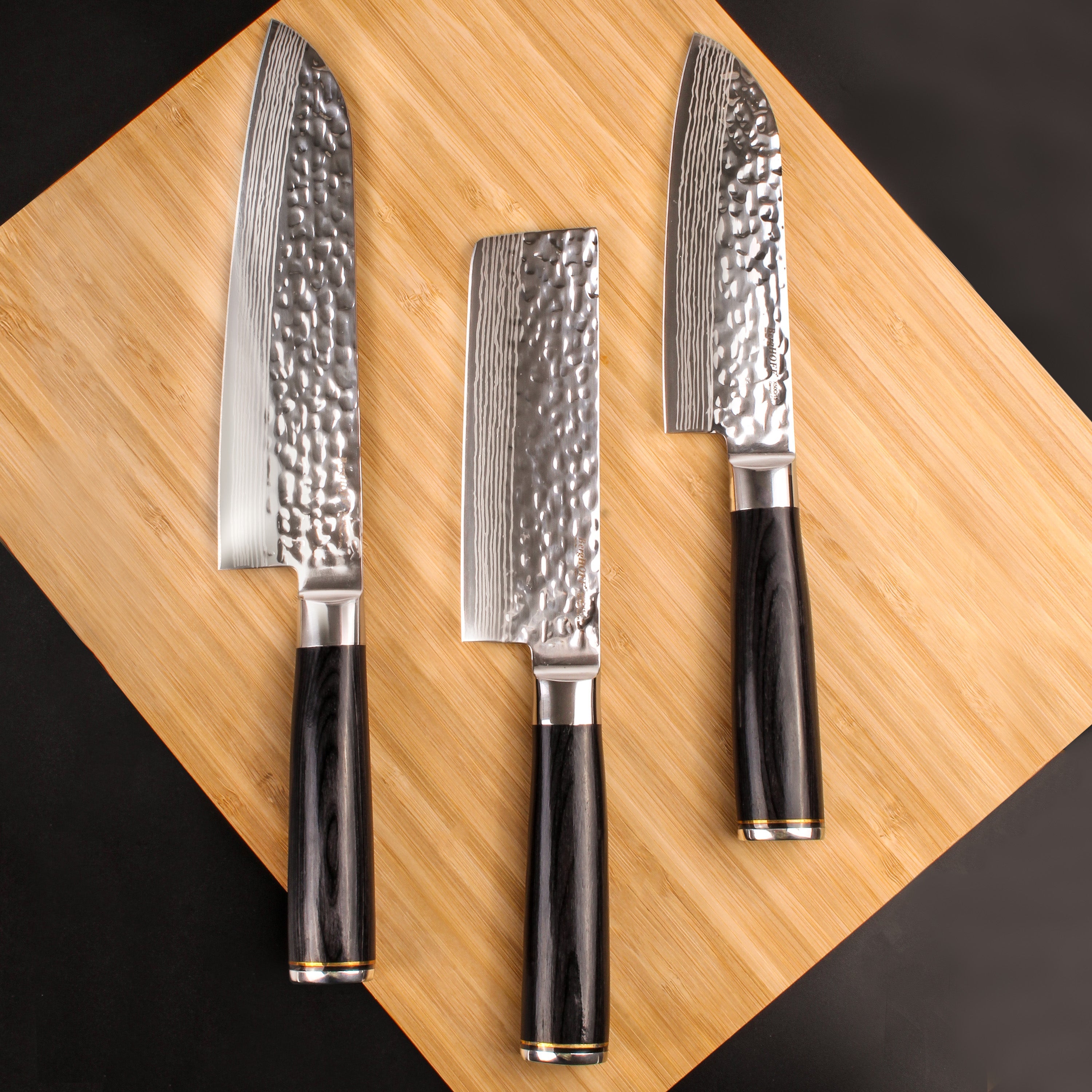 BergHOFF Martello 3-Piece Knife Set - High-Quality Stainless Steel Kitchen Knives for Slicing, Dicing & Chopping - Perfect for Home Chefs & Professional Cooking