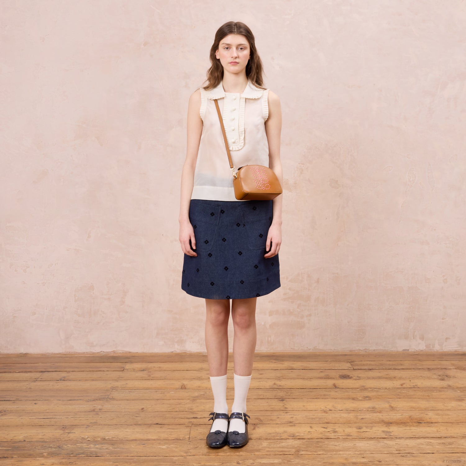 Babaluna Crossbody Bag Whipstitch Stem Tan - Stylish Leather Purse for Women, Perfect for Everyday Use, Travel & Shopping