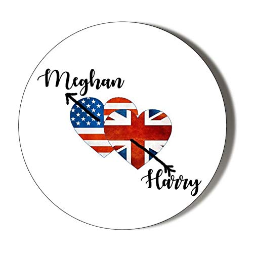 Meghan Loves Harry Union Jack & American Flag Hearts 58mm Handheld Makeup Mirror - Perfect for Travel, Home Vanity & Gift Giving