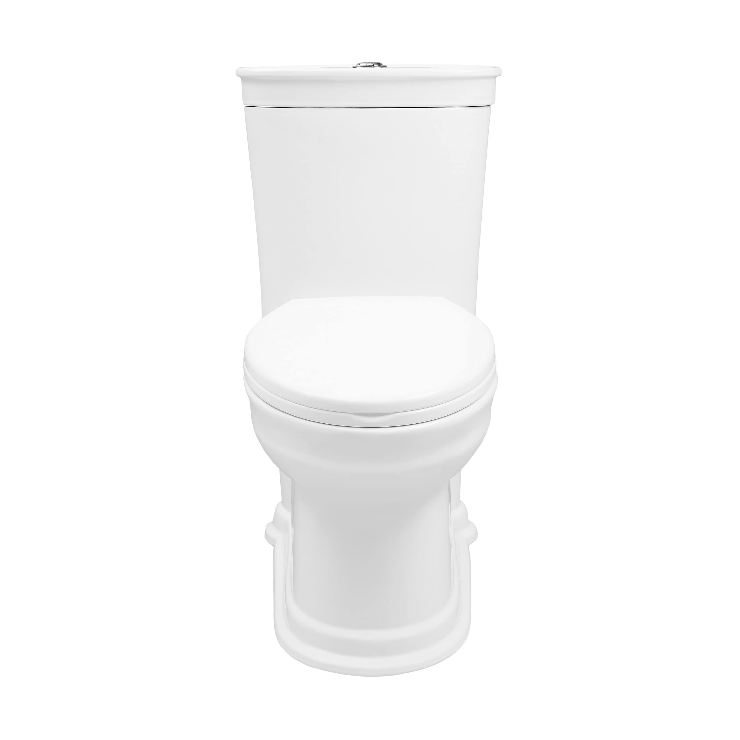 Santorini Elongated One-Piece Toilet with Dual Flush 1.1/1.6 GPF - Water Efficient White Bathroom Toilet for Modern Homes & Commercial Spaces