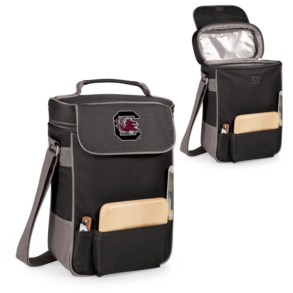 PICNIC TIME NCAA Duet Insulated Wine and Cheese Tote - Portable Cooler Bag for Outdoor Picnics, Beach Trips, and Tailgating Parties