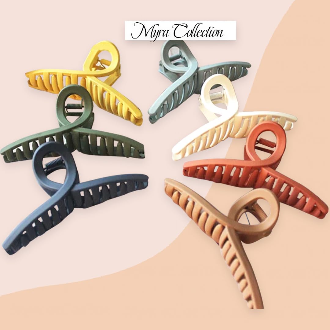 Myra Collection 5-Piece Large Hair Claw Clips - Simple & Elegant Hair Accessories for Women & Girls - Perfect for Updos, Ponytails and Everyday Hairstyles