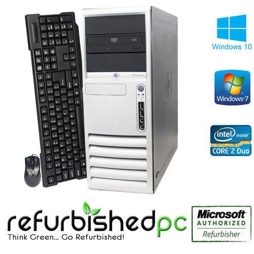 HP Windows 7 Pro Tower Desktop Computer - Fast Dual Core 3.4GHz Processor, 17