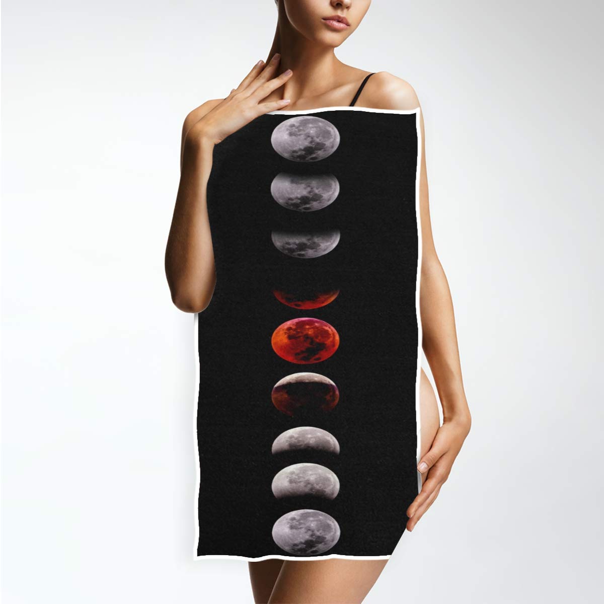 Moon Lunar Eclipse Hand Towel - Ultra Absorbent Cotton Bath & Gym Towel for Yoga, Spa, Pool (15