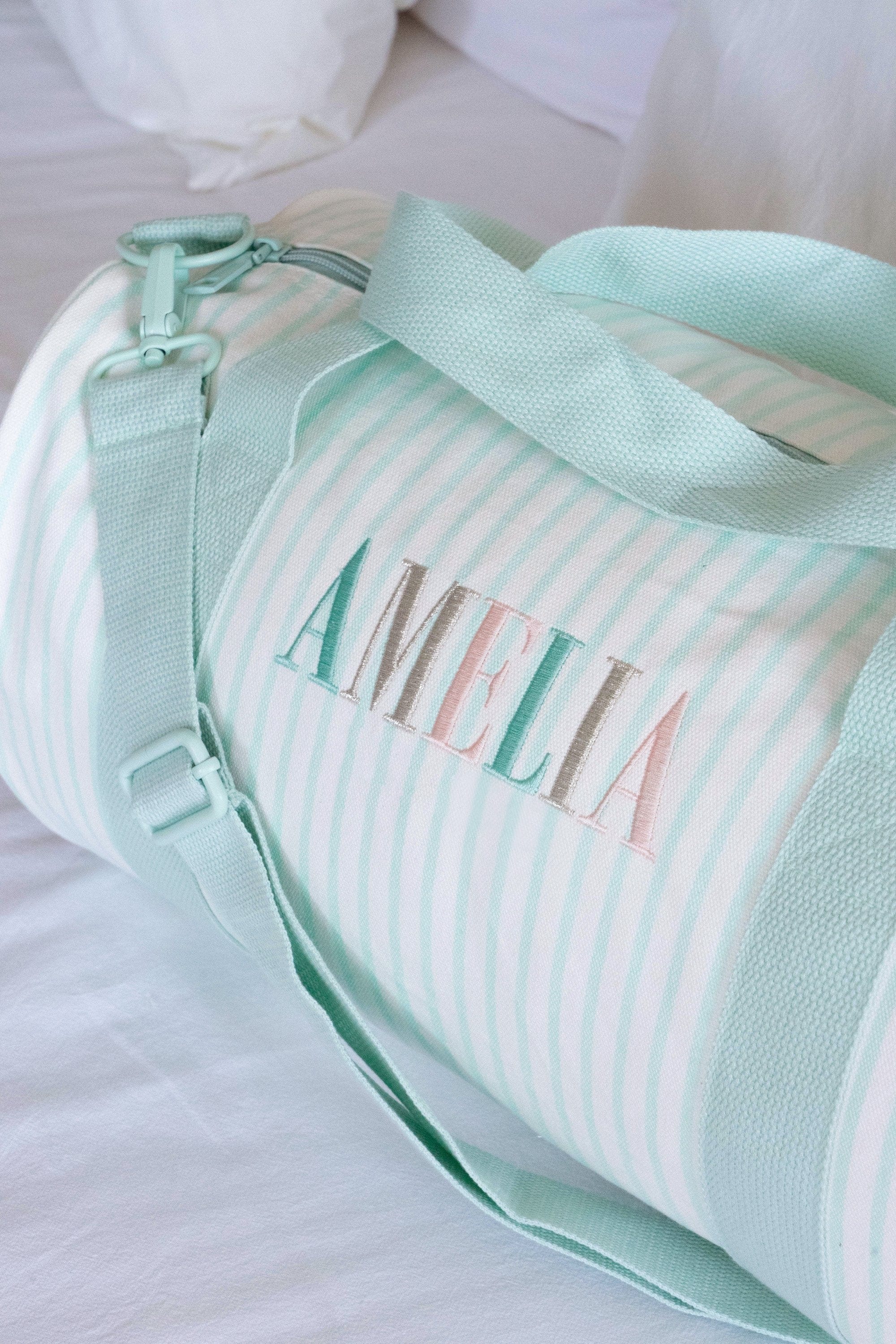Mint White Stripes