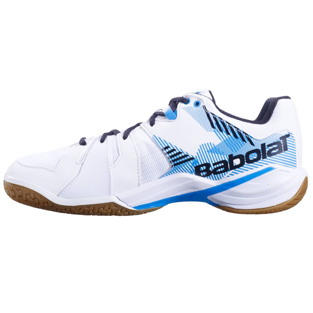 Babolat Shadow Spirit Men's Indoor Court Shoes - White/Black - Lightweight Tennis Shoes for Badminton, Squash & Volleyball - Non-Marking Rubber Sole for Indoor Courts