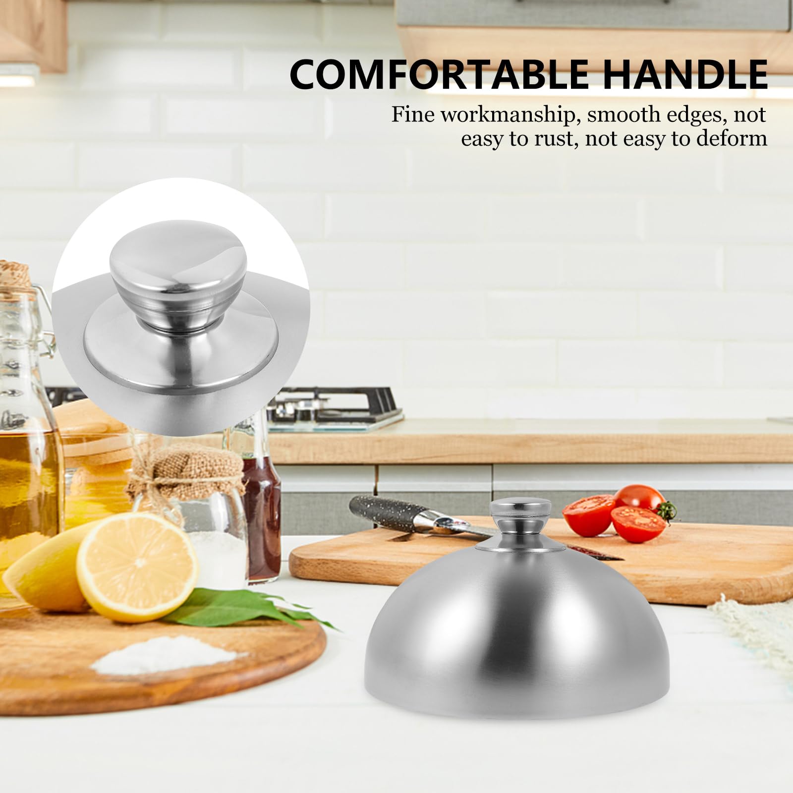 Hemoton 10 Inch Stainless Steel Food Cover - Cheese Melting Dome, Steak Cover, Basting Lid for Flat Top Griddle - Perfect for Restaurants & Home Kitchens (Great for Melting Cheese, Steaming Food & Keeping Dishes Warm)