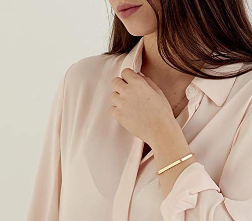 14K Gold Cuff Bracelet for Women - Elegant Dainty Open Bangle Bracelet - Perfect Girlfriend Gift for Anniversary, Birthday & Valentine's Day - Ideal for Date Nights, Parties & Special Occasions