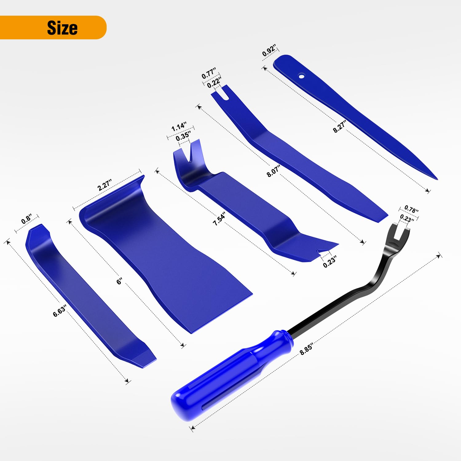 GOOACC 6PCS Auto Trim Removal Tool Kit - No Scratch Car Audio Dash & Window Molding Fastener Remover Set (Blue) | Perfect for Car Stereo Installation, Interior Detailing & DIY Auto Repair