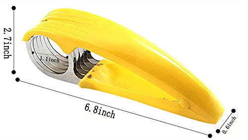 2 Pack Banana Slicer - ABS Plastic & 304 Stainless Steel Fruit Cutter - Perfect for Banana, Strawberry, Cucumber & Hot Dog - Essential Kitchen Tool for Fruit Salad, Smoothies & Party Snacks