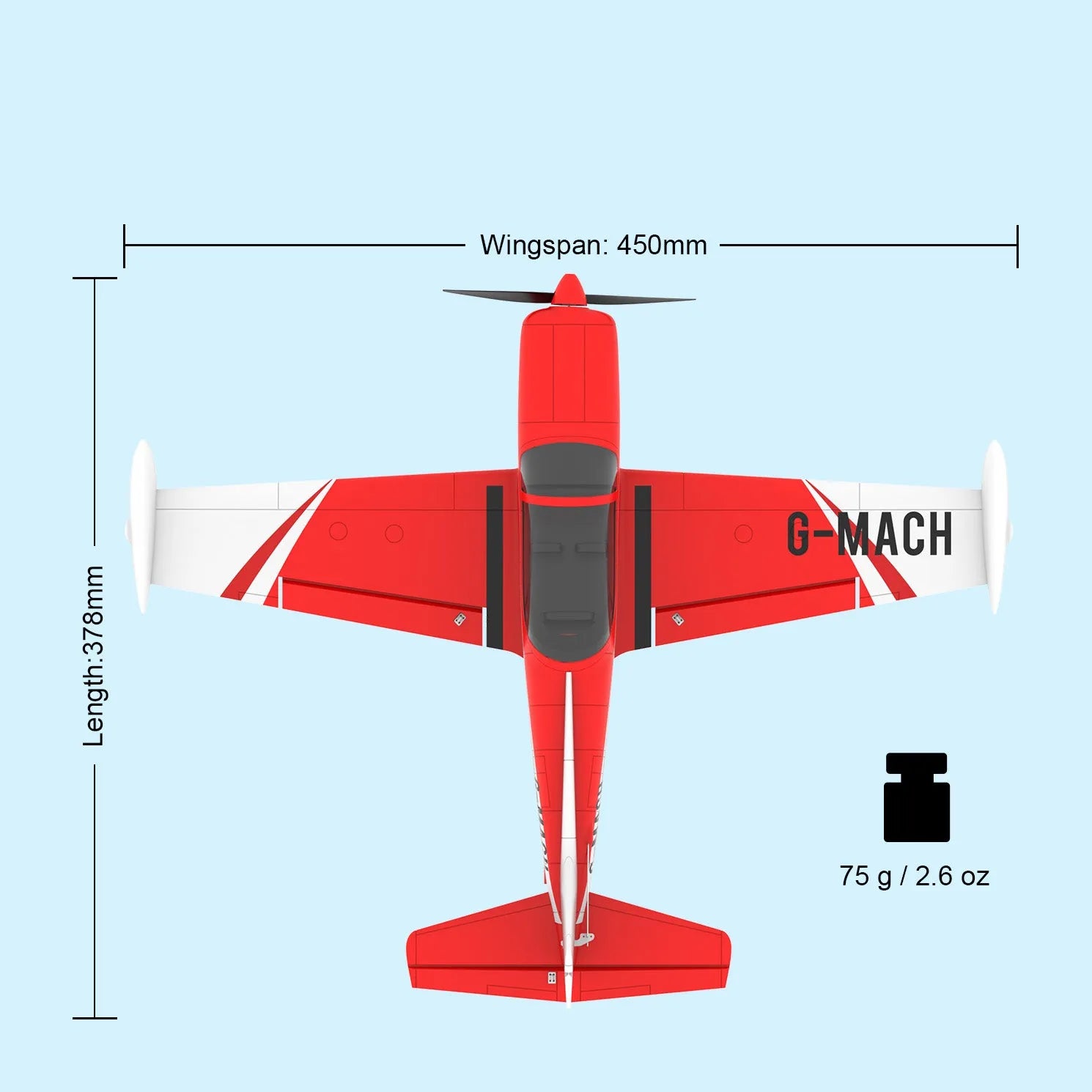 TOP RC HOBBY SF260 Mini Airplane - 450MM Wingspan, 6-Axis Gyro, One-Key Takeoff - Perfect for Beginners & Outdoor RC Flying Enthusiasts