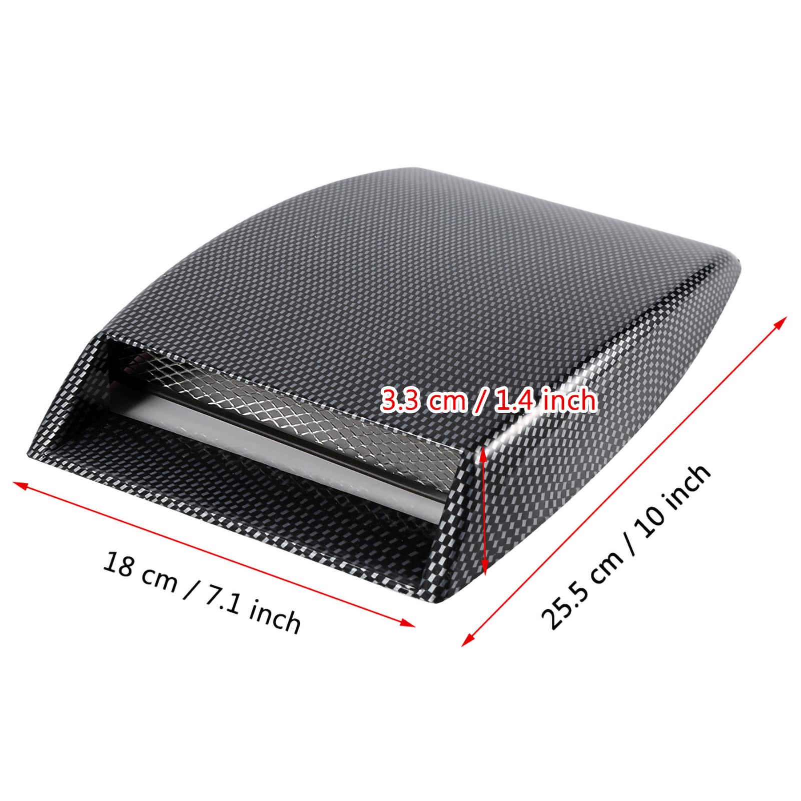 Carbon Fiber Car Hood Vent Cover - Self-Adhesive Universal Hood Scoop Trim for Exterior Decoration & Heat Dissipation | Perfect for Muscle Cars, Sports Cars & Custom Vehicle Styling