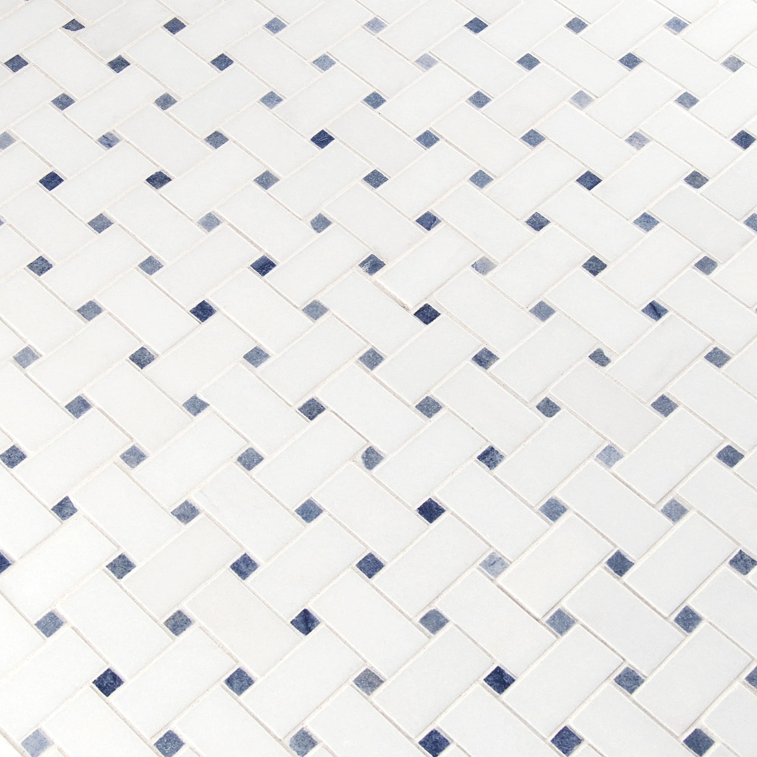 MSI Azula 12x12 Inch Polished Marble Basketweave Mosaic Tile - White Cool (AMZ-MD-00285) | Mesh-Mounted for Kitchen Backsplash, Bathroom Wall, Shower Tile | Waterproof & Easy to Clean for Modern Home Decor