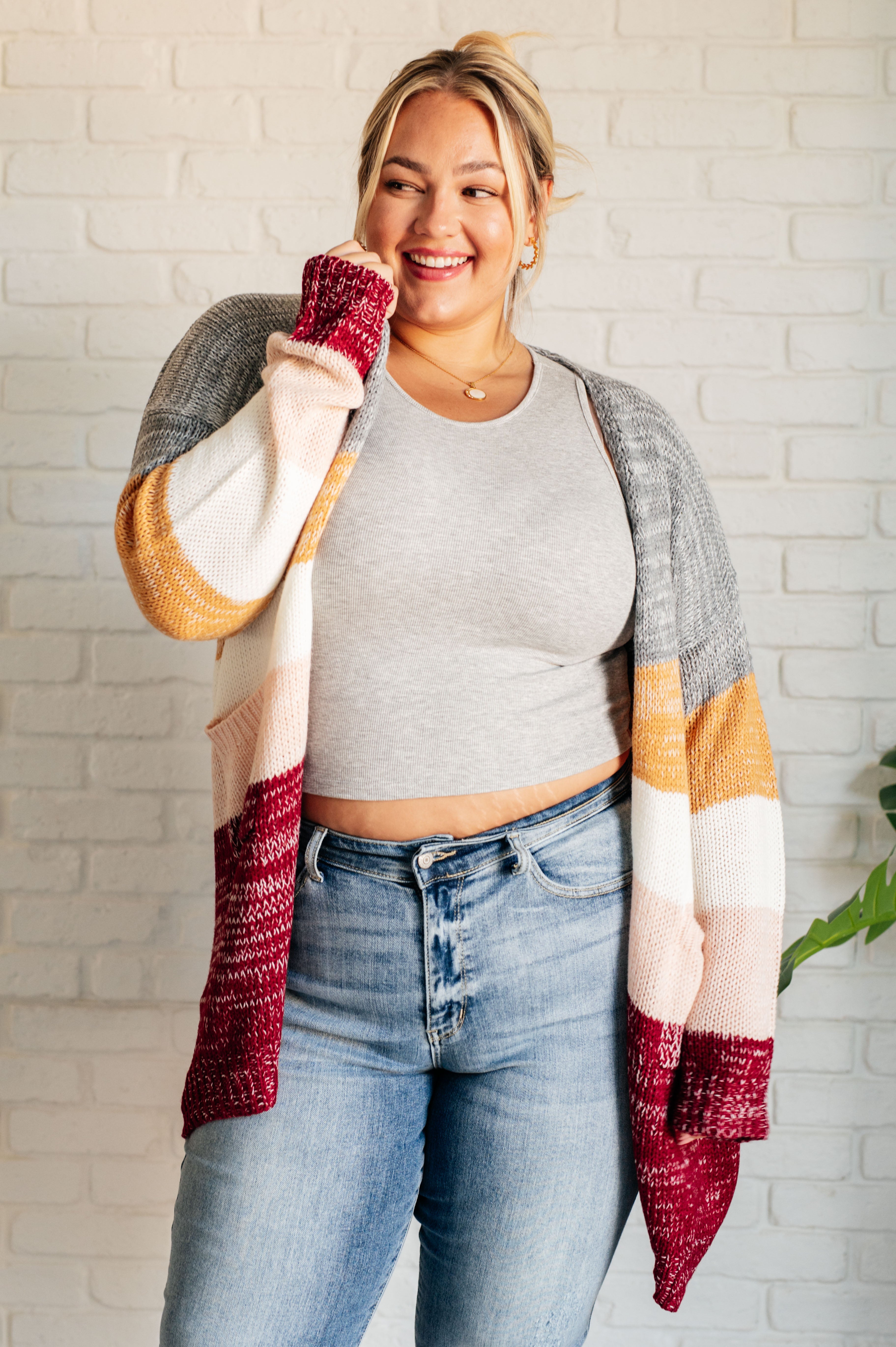 Stylish Color Block Cardigan for Women - Soft Warm Knit Sweater | Perfect for Fall Layering, Office Wear & Casual Outfits