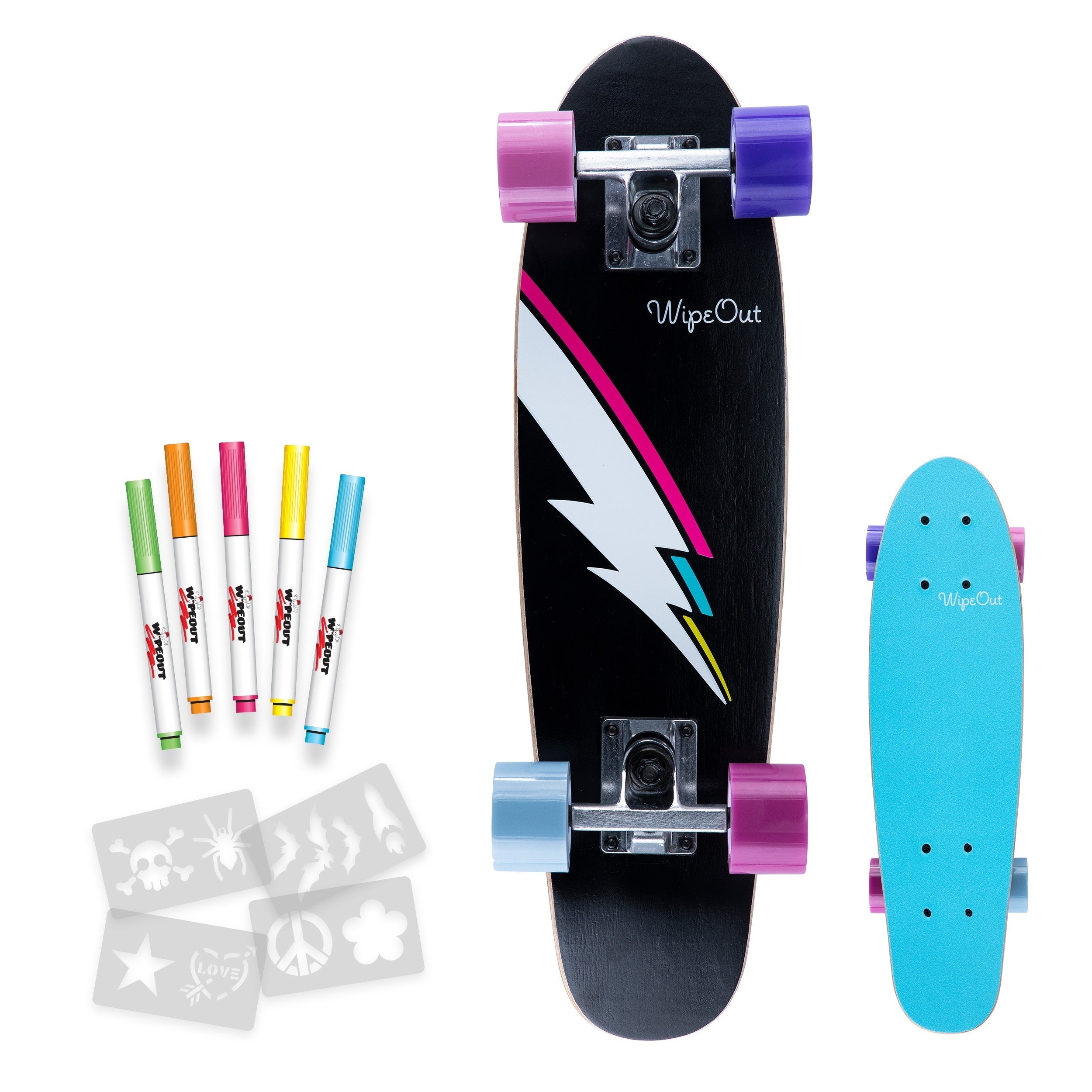 Wipeout™ Dry Erase Skateboards - Whiteboard Skateboard for Kids & Adults - Reusable Drawing & Learning Toy - Perfect for Classrooms, Offices & Creative Play