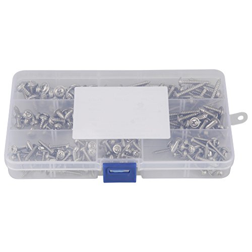 220Pcs Pan Head Tapping Screws - Self-Tapping Metal Screws for Wood, Metal & Plastic - Ideal for Repairmen, Plumbers & Assembly Workers - Home Improvement & DIY Projects