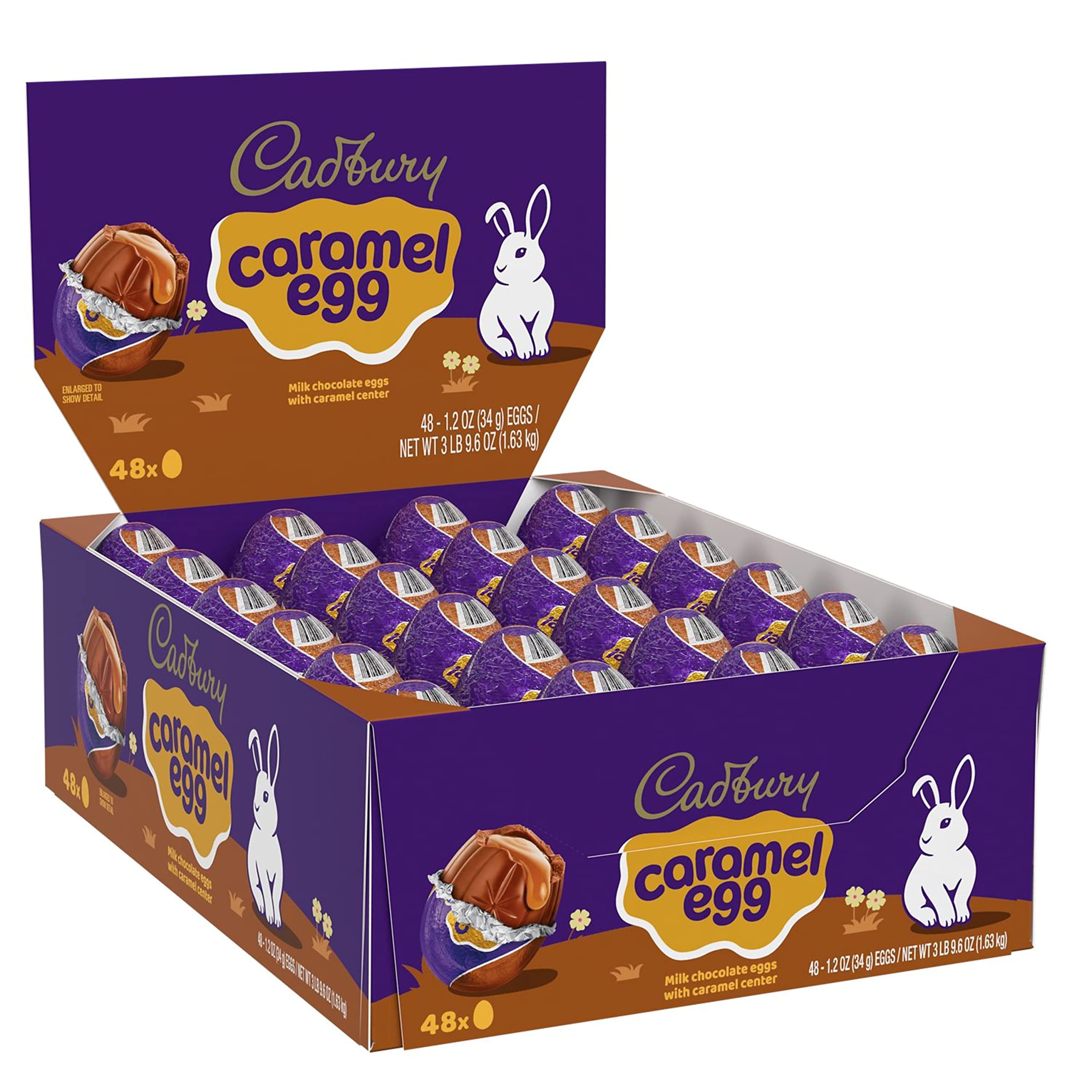 **Cadbury Milk Chocolate Caramel Eggs - 48 Count Bulk Easter Candy (1.2 oz Each) - Perfect for Easter Baskets, Party Favors & Holiday Treats**