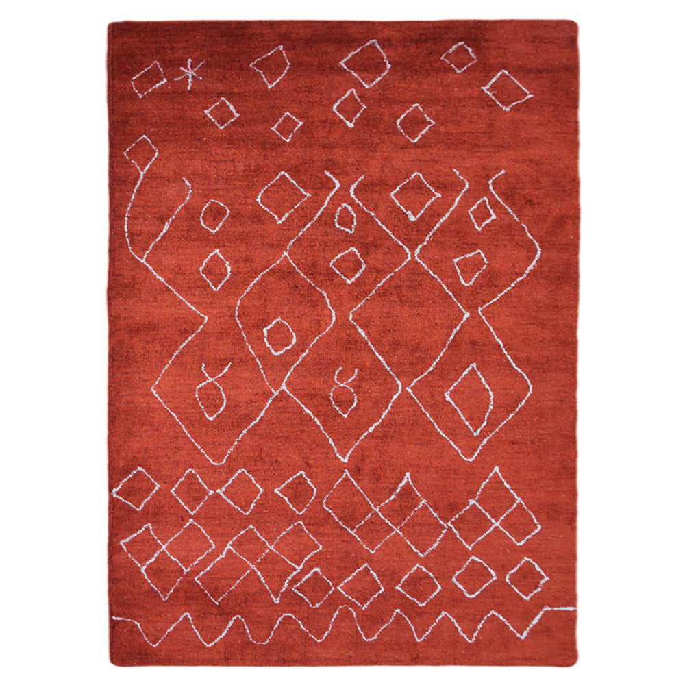 Handmade Artistry Hand Knotted Wool Rug - Bohemian Style Area Rug for Living Room, Bedroom & Home Decor