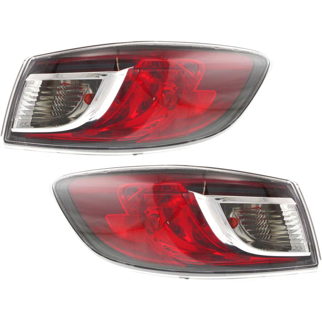 2010-2013 Mazda 3 Sedan LED Tail Lights Assembly Pair - DOT Certified Left & Right Side with Bulbs (MA2800144 MA2801144) | Enhanced Safety & Style for Night Driving & Custom Car Mods