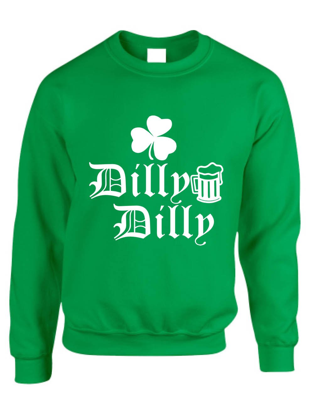 ALLNTRENDS St. Patrick's Day Sweatshirt for Adults - Irish Shamrock Graphic Hoodie in White | Perfect for St. Paddy's Day Celebrations & Irish-Themed Parties