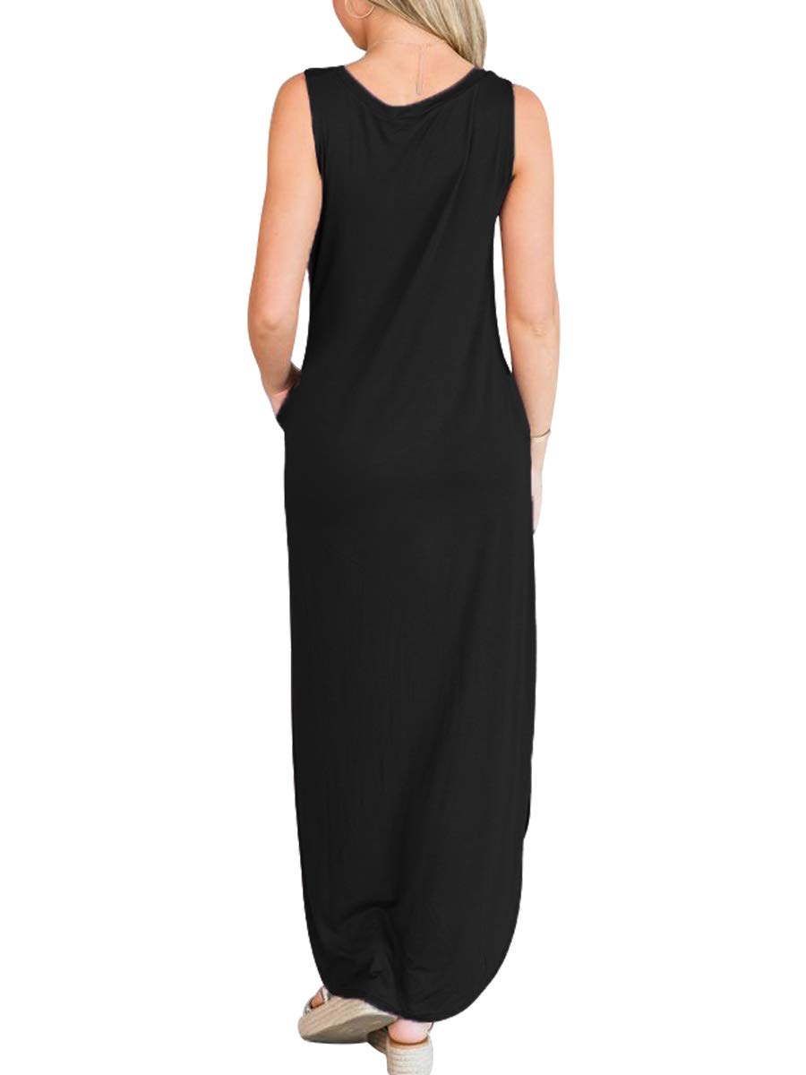 ANRABESS Women's Casual Loose Sleeveless Maxi Sundress with Side Slit - Flowy Beach Shirt Dress for Summer Vacation, Travel, and Outdoor Activities 2025