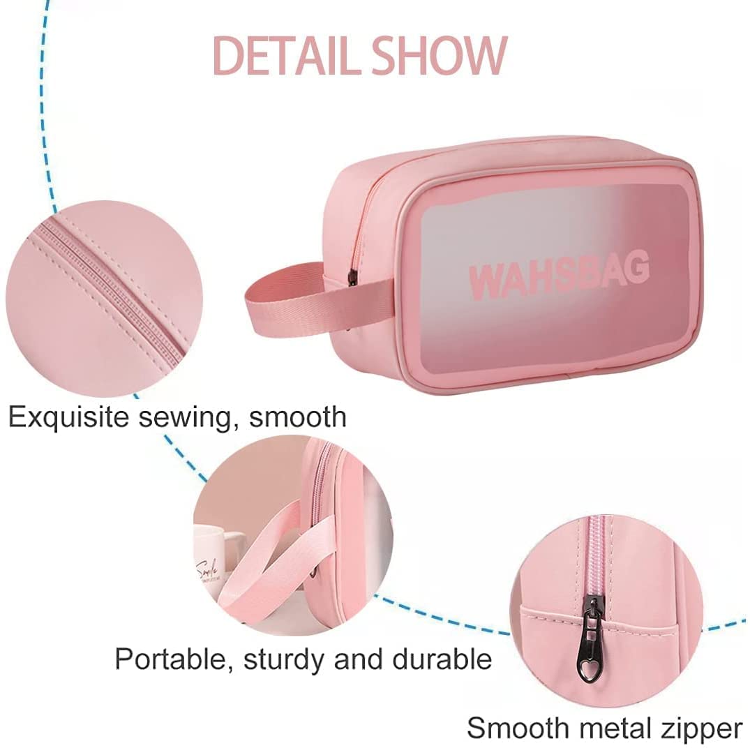 HAPANI Transparent Waterproof Cosmetic Wash Bag - Travel Makeup Pouch with Zipper, Portable Toiletry Organizer Case for Women | Perfect for Gym, Vacation & Daily Use