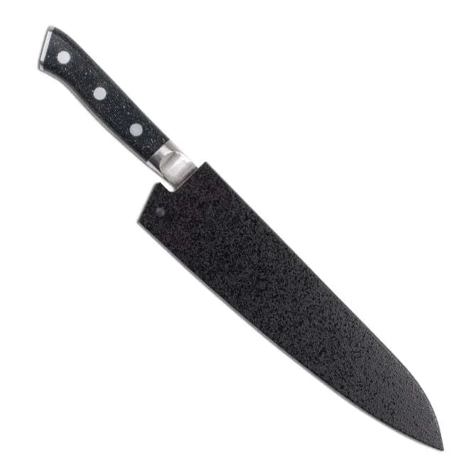 Premium Zanmai Pro Damascus Gyuto Chef Knife - Japanese High Carbon Steel with Black Lacquer Saya Cover - Perfect for Professional Chefs & Home Cooking Enthusiasts