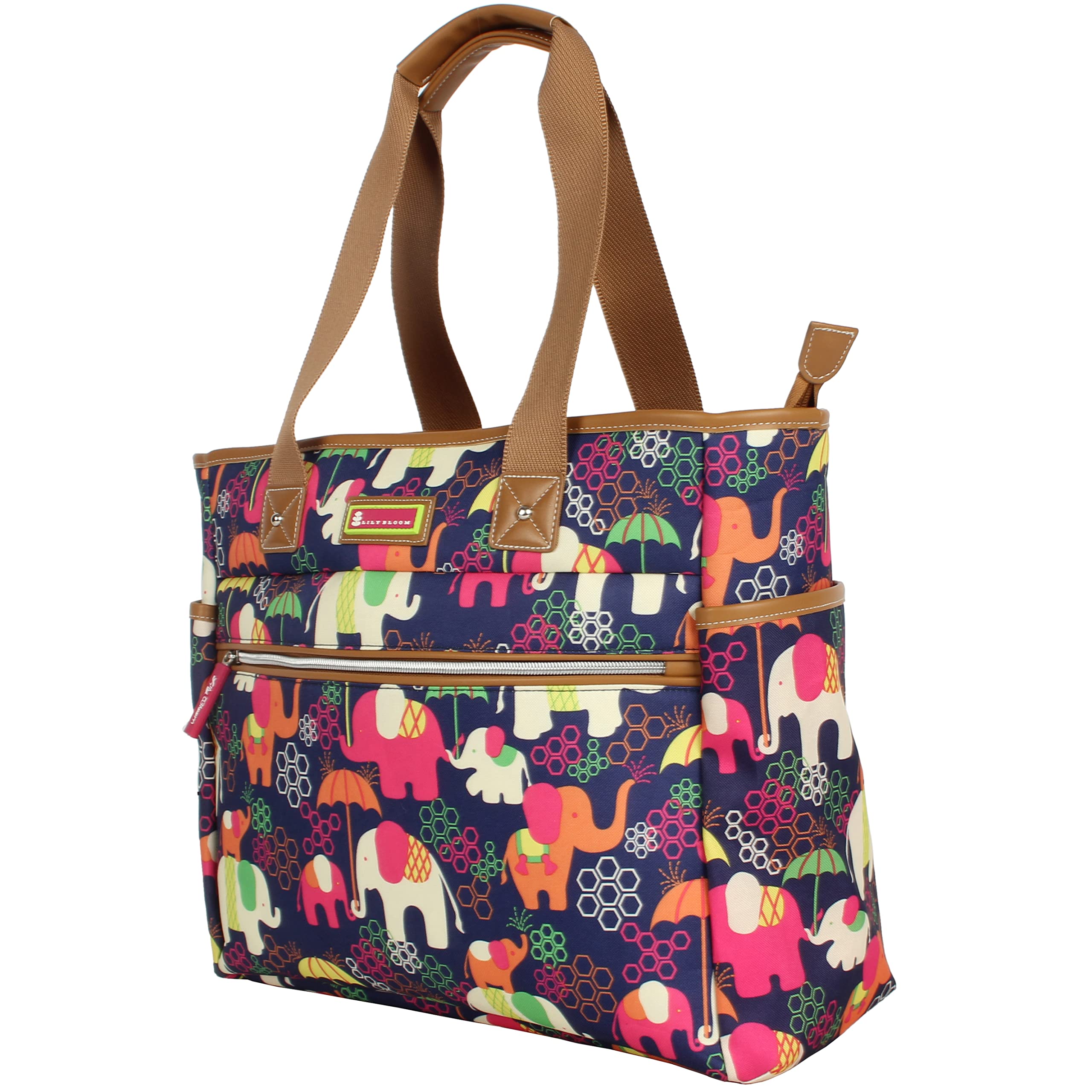 Lily Bloom Floral Print Handbag for Women - Large Capacity Tote Satchel Shoulder Bag - Perfect for Work, Travel & Everyday Use