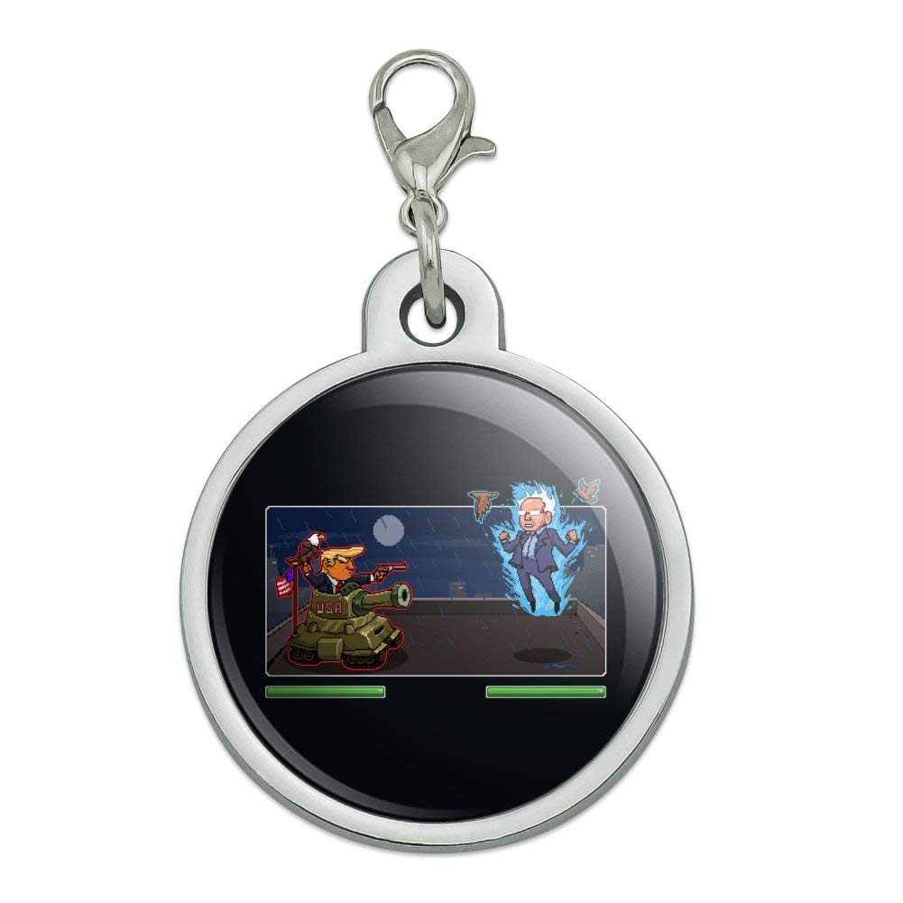 Trump vs Bernie Metal Pet ID Tag - Fun Game Design for Dogs & Cats