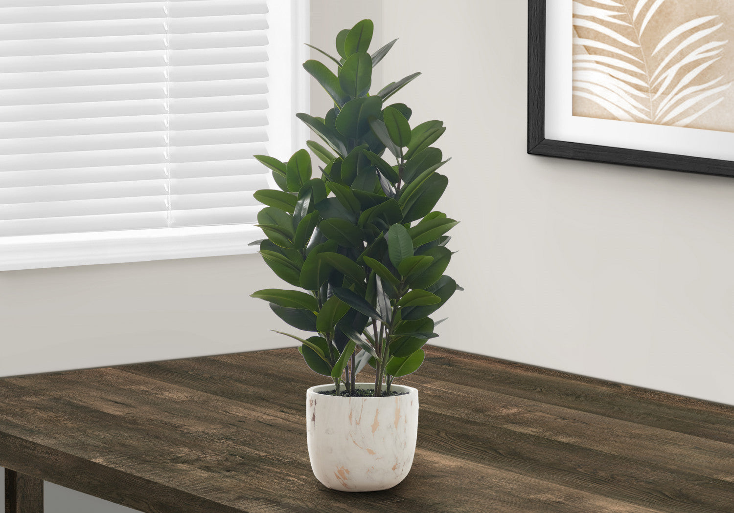 31 Garcinia Tree in 7 Marble-Look Pot - Green Indoor Plant for Home Decor, Office, or Gift