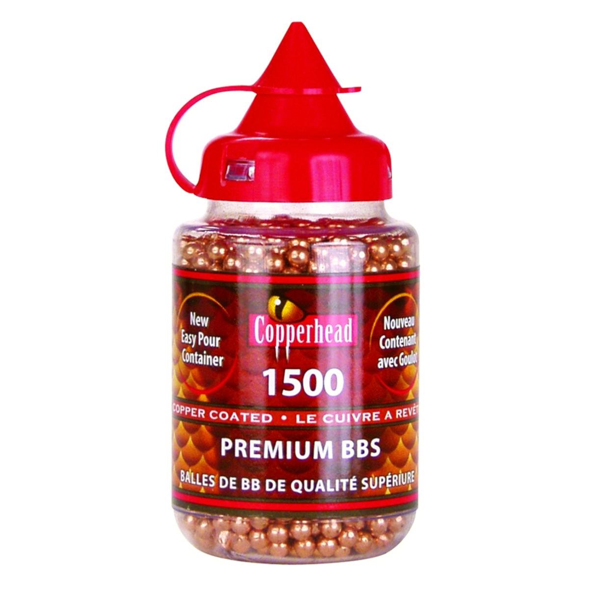 Crosman Copperhead 4.5mm Copper Coated BBs - 1500 Rounds in EZ-Pour Bottle for BB Air Pistols & Air Guns - Perfect for Target Practice, Plinking & Airgun Training