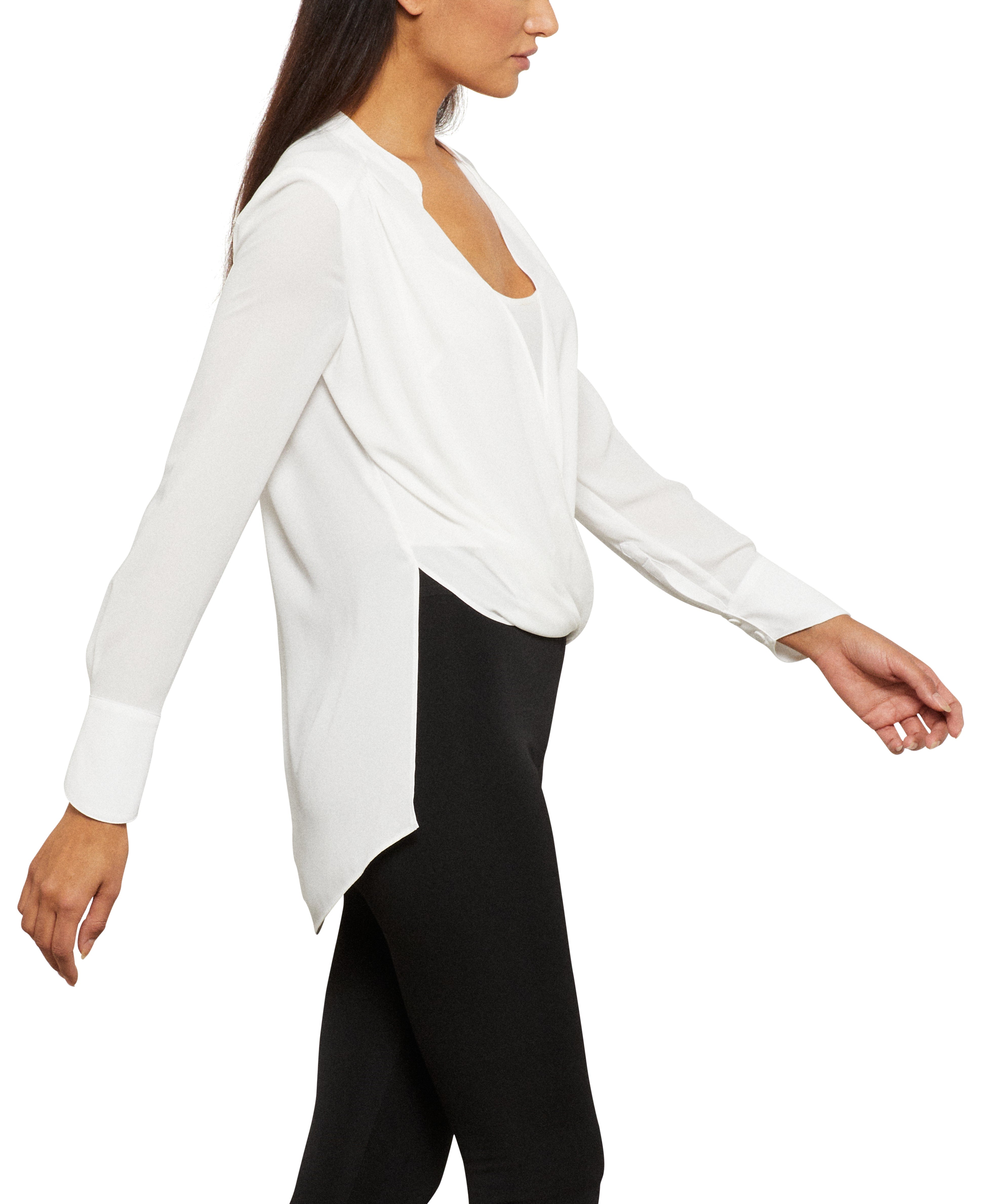 JAKLYN Women's Draped Front Blouse - Elegant V-Neck Tunic Top for Work & Casual Wear | Perfect for Office, Date Night & Everyday Outfits