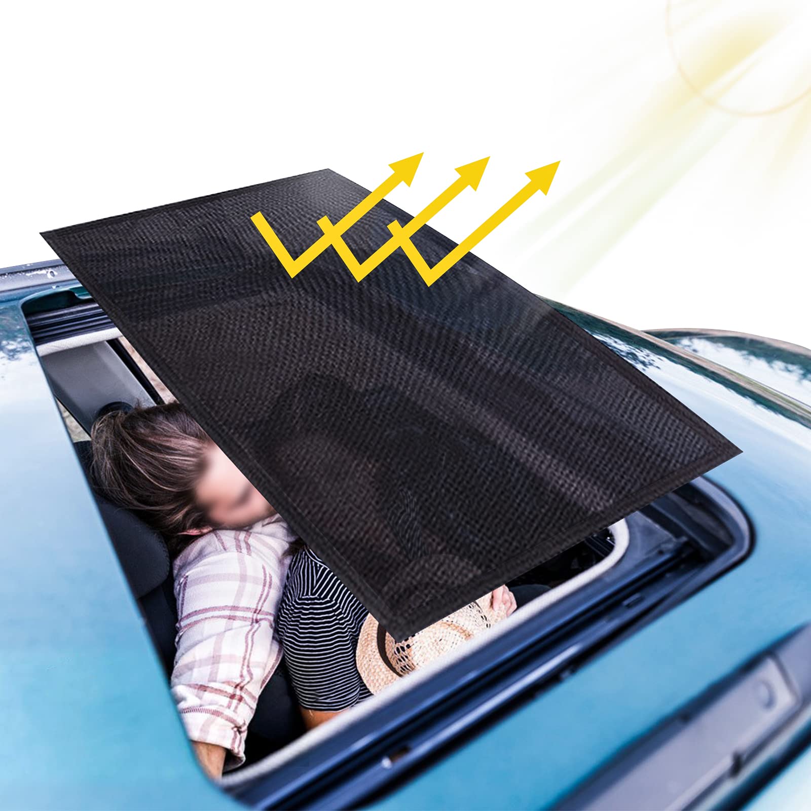 HOMEYA Magnetic Car Sunroof Sun Shade - Breathable Mesh Moonroof Cover with UV Protection | Quick 10-Second Installation | Soft Magnetic Adsorption | Perfect for Car Camping, Road Trips & Outdoor Parking