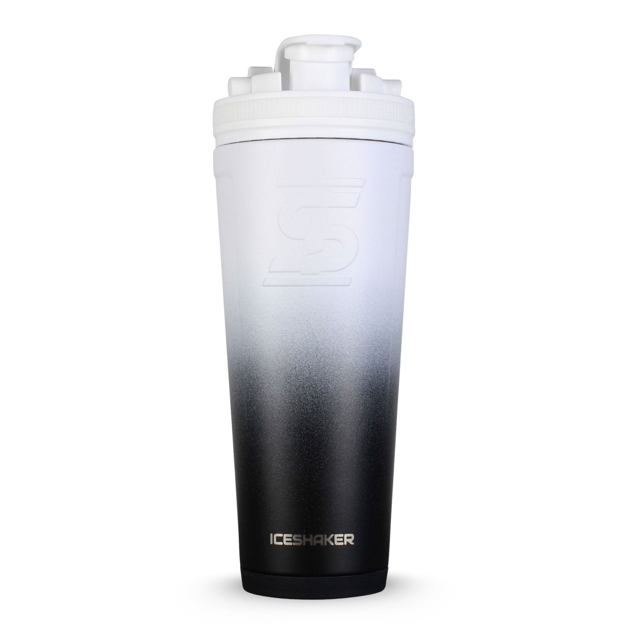 36oz Insulated Stainless Steel Shaker Bottle - Black & White Ombre Design for Protein Shakes, Smoothies & Post-Workout Drinks | Gym, Fitness & Home Use