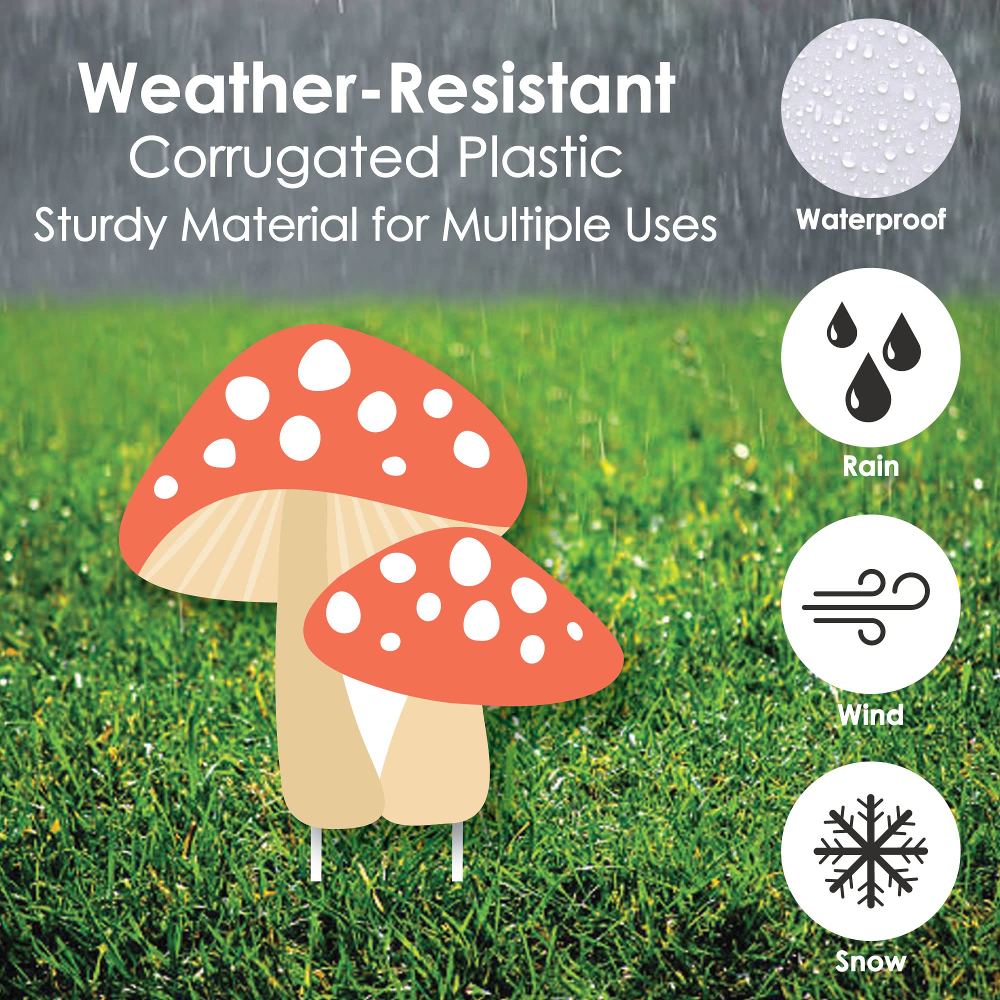 Big Dot of Happiness Let’s Be Fairies - 10-Piece Outdoor Fairy Garden Decor Set with Flowers & Mushrooms for Birthday Parties, Lawn & Yard Decorations | Perfect for Garden Themed Events, Kids Birthday Decor & Magical Backyard Displays