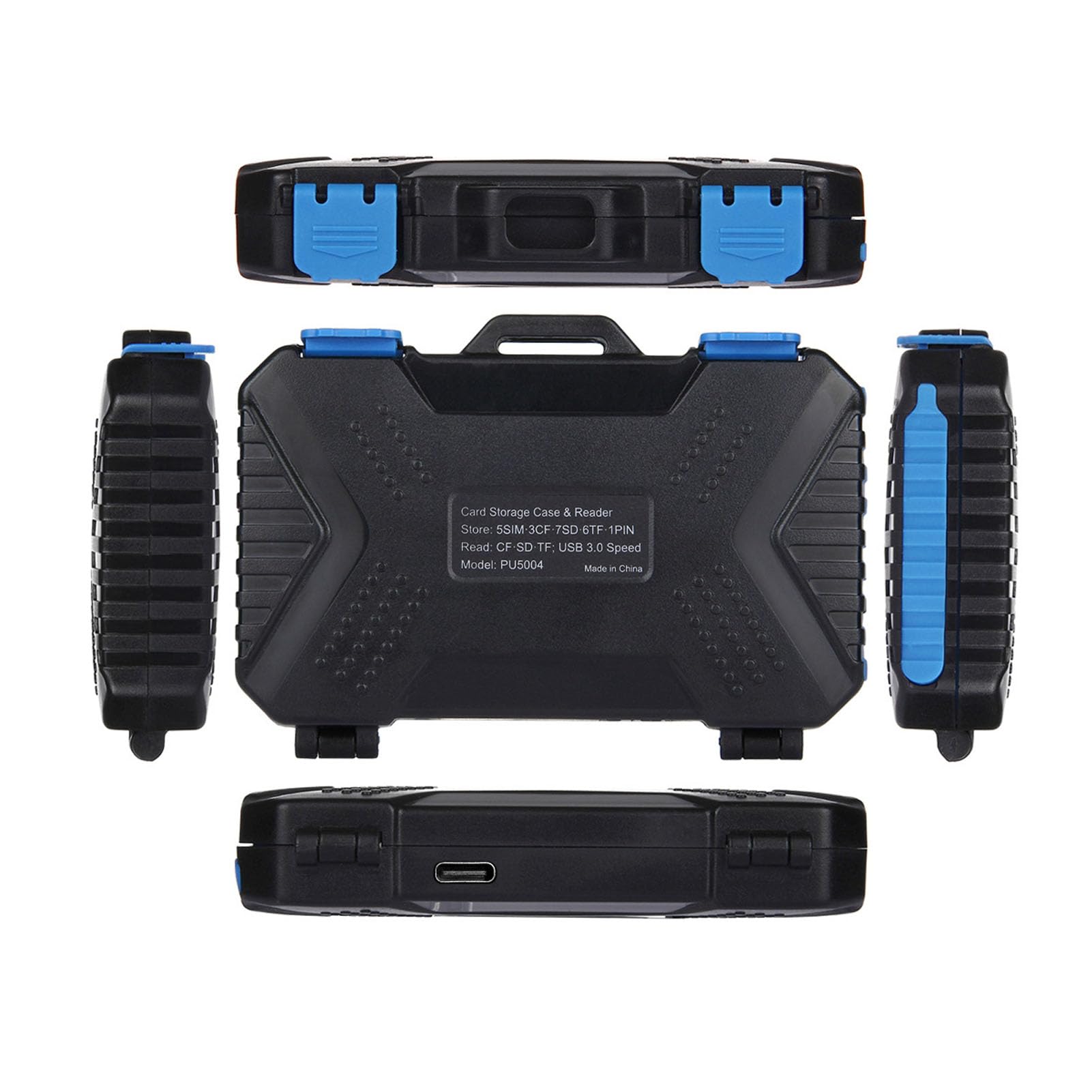 Durable Waterproof Shockproof Memory Card Storage Case - Portable Organizer for SIM, CF, SD Cards with USB 3.0 Port - Perfect for Travel, Photography & Data Backup
