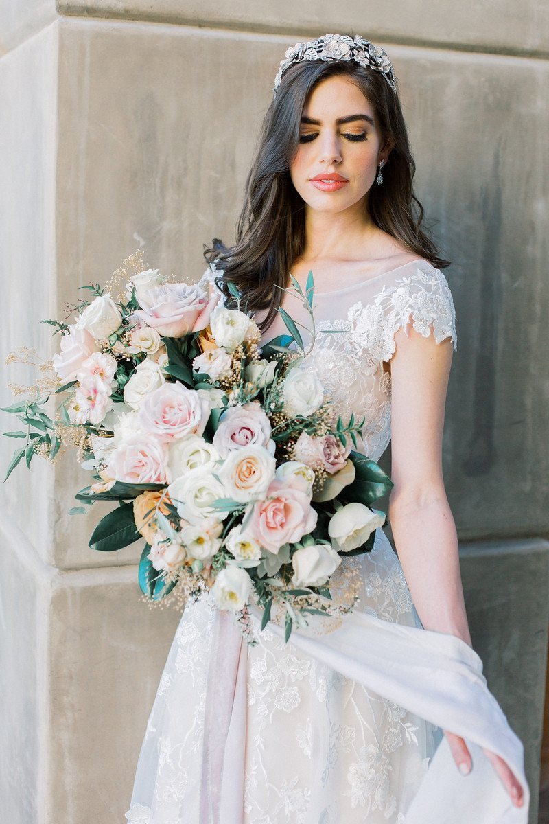 LENA Floral Headpiece Tiara - Elegant Bridal Hair Accessory for Weddings, Prom, and Special Occasions