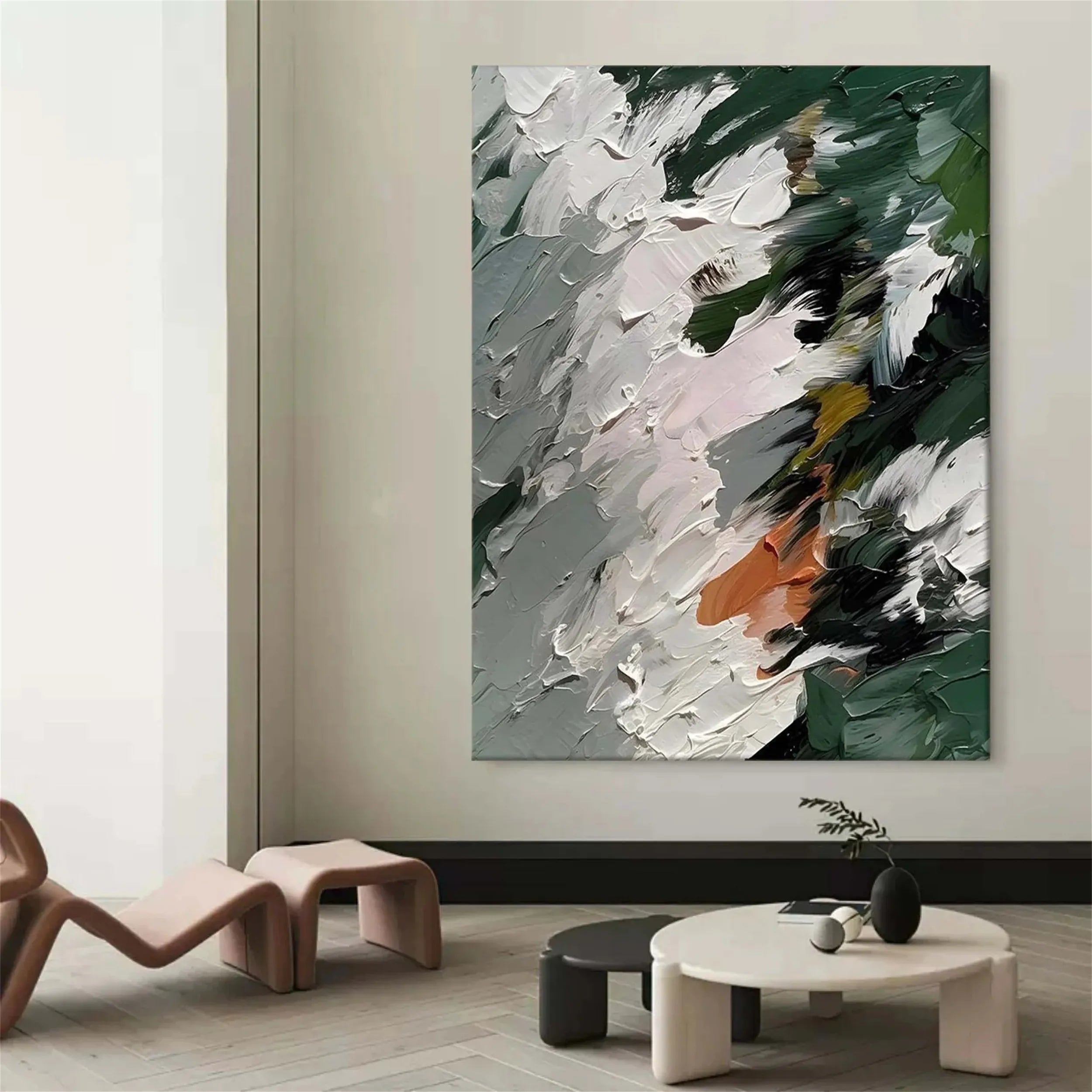 Blue & Green Abstract Wall Art Canvas Print #BG065 - Modern Home Decor for Living Room, Bedroom & Office