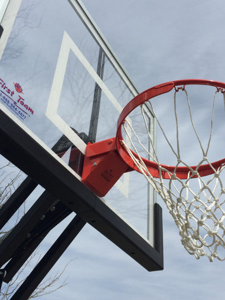 First Team Champ BP Adjustable In-Ground Basketball Hoop - Professional Outdoor Basketball Goal System for Driveway, Backyard, and Court Use
