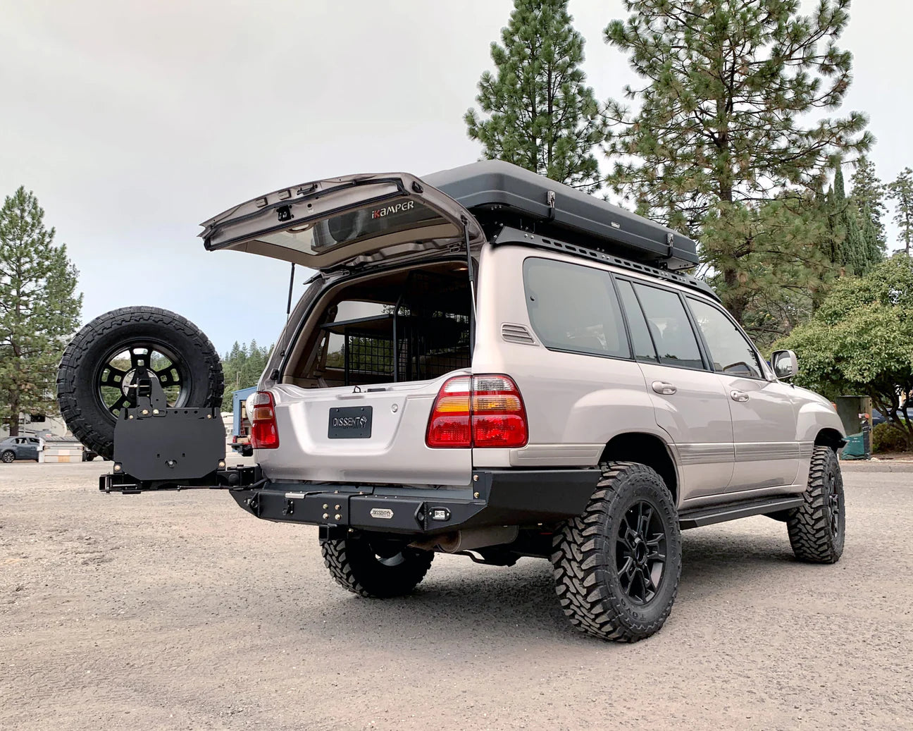 Dissent Off Road Heavy Duty Tire Carrier Swing Out for Jeep Wrangler & Gladiator - Compatible with Modular Rear Bumper | Off-Road Adventure & Overlanding Accessory