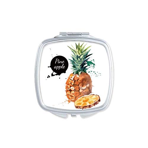 DIYthinker Pine Fruit Watercolor Mirror - Portable Compact Double-Sided Makeup Mirror for Travel, Home & Office (Healthy Tasty Fruit Design) - Perfect for Makeup Application, Vanity Decor & On-the-Go Touch Ups