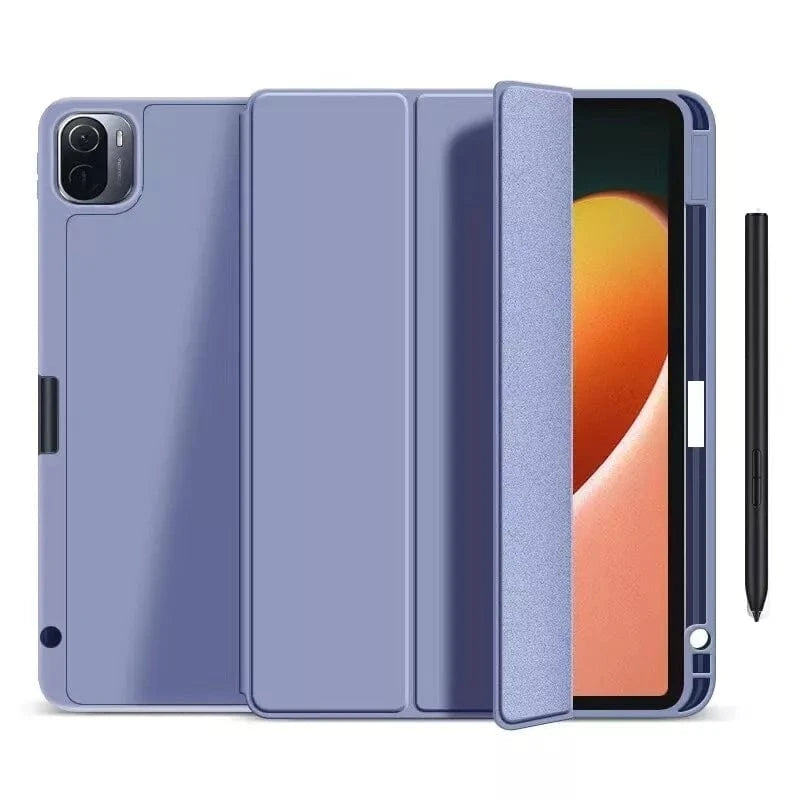 Shockproof & Anti-Scratch TPU Case for iPad Air 2 (9.7 Inch) with Pencil Holder - Lavender Grey | Slim Protective Cover for Work, School & Travel