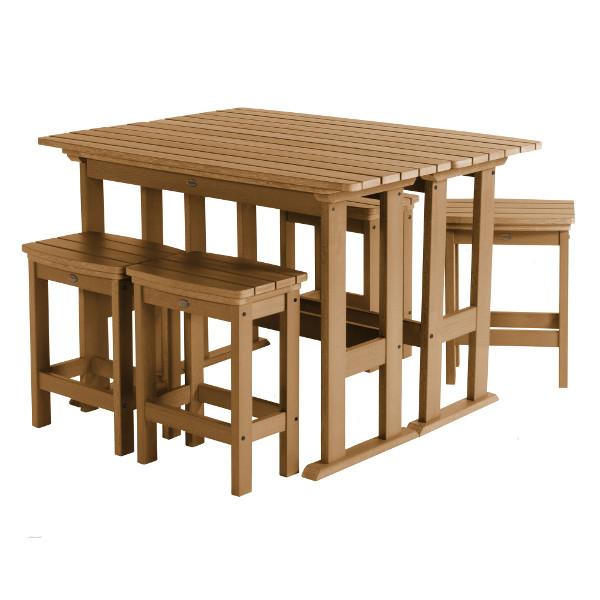 Lehigh 6-Piece Counter Height Balcony Patio Set - Outdoor Dining & Relaxing Furniture for Small Spaces