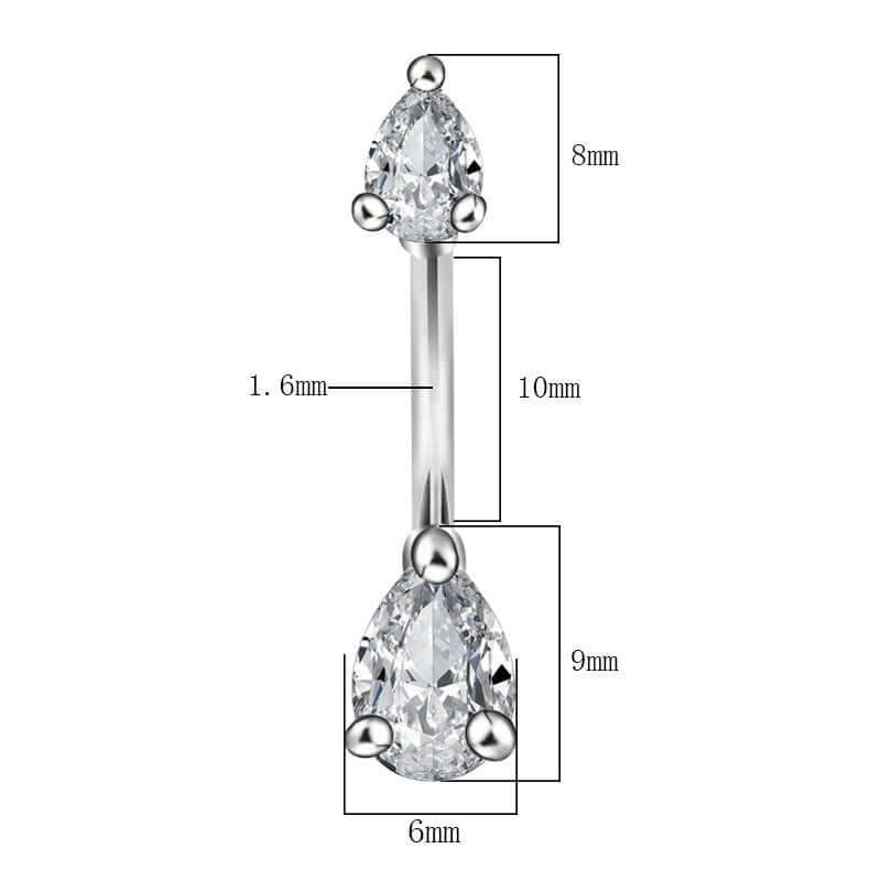 Shiny Dangle Belly Button Ring Piercing Jewelry WH1304 - Perfect for Navel Piercing, Belly Dance, and Summer Beach Outfits